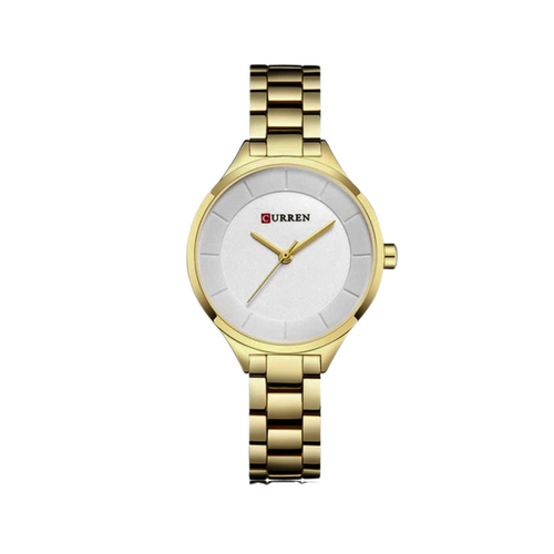 C-9015L Curren Women's Watch - White Dial Gold Stainless Steel Analog Quartz Watch
