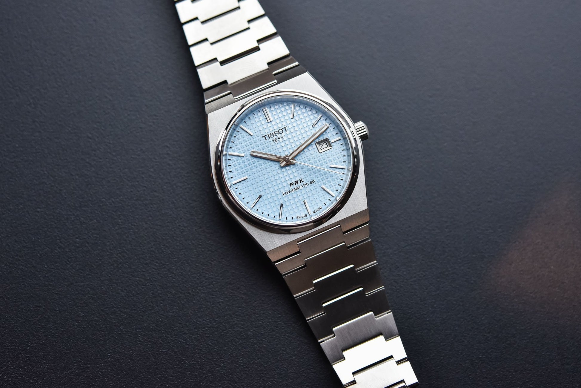 Tissot PRX Powermatic 80 Watch - Ice Blue Dial