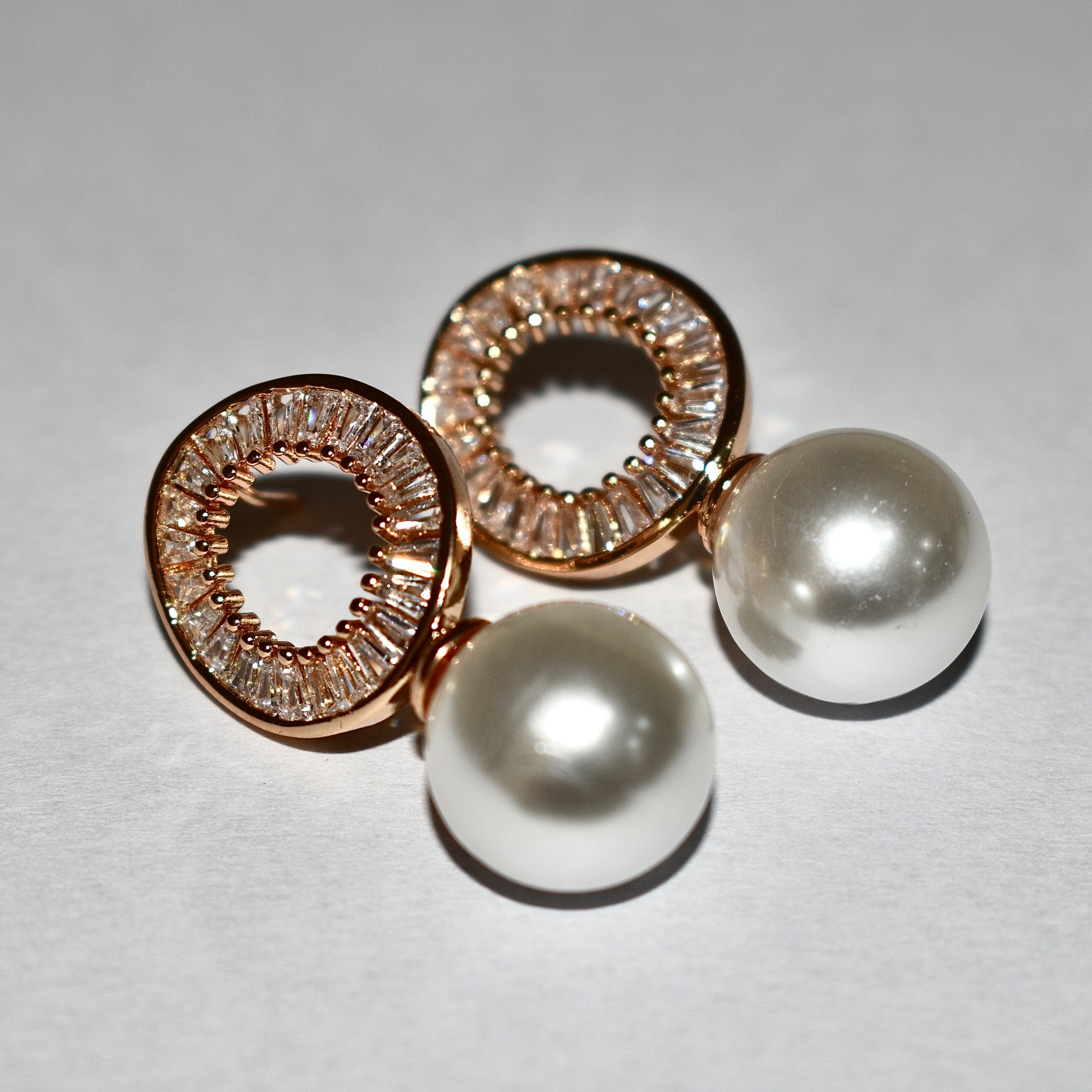 Diamond Halo Pearl Drop Earrings – Gold Luxury