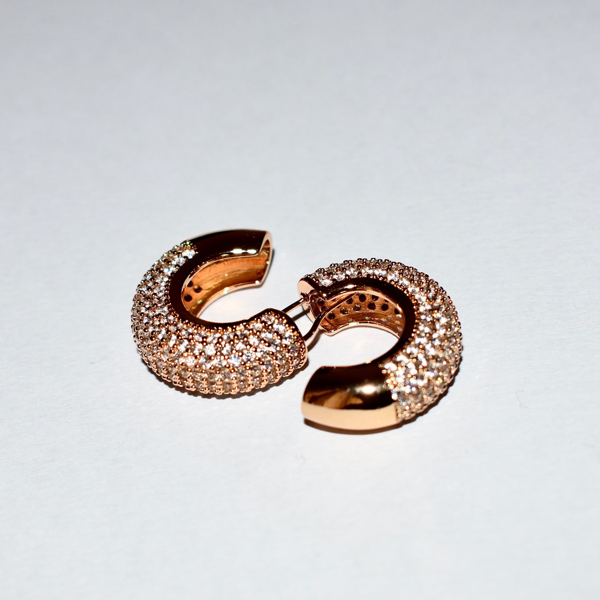 Pavé Hoop Earrings – Gold Radiance
