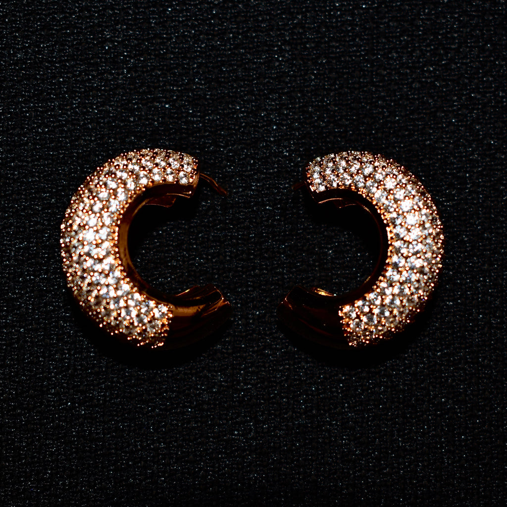 Pavé Hoop Earrings – Gold Radiance