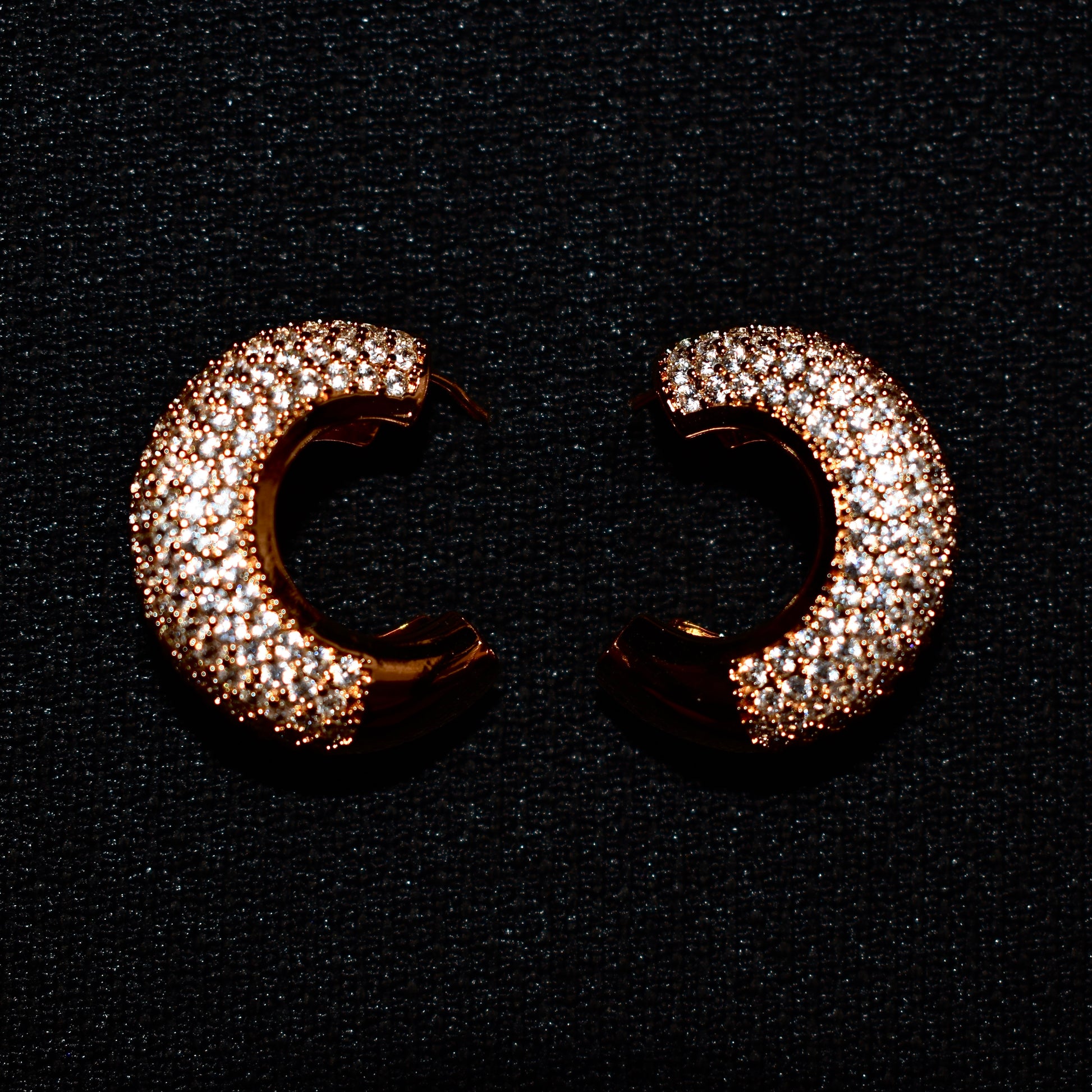 Pavé Hoop Earrings – Gold Radiance