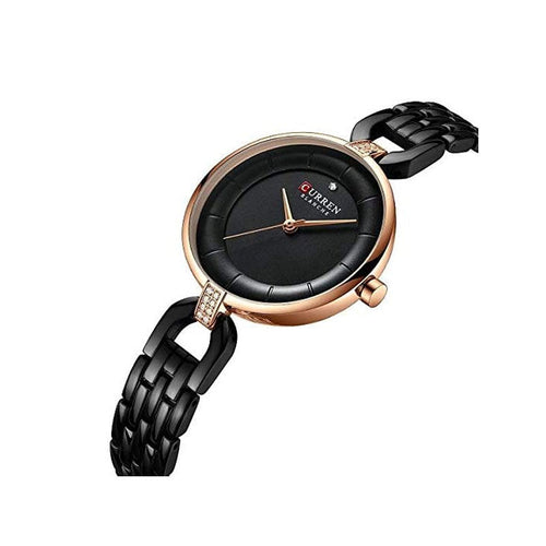 C-9052L Curren Women's Watch - Black Dial Black Stainless Steel Analog Quartz