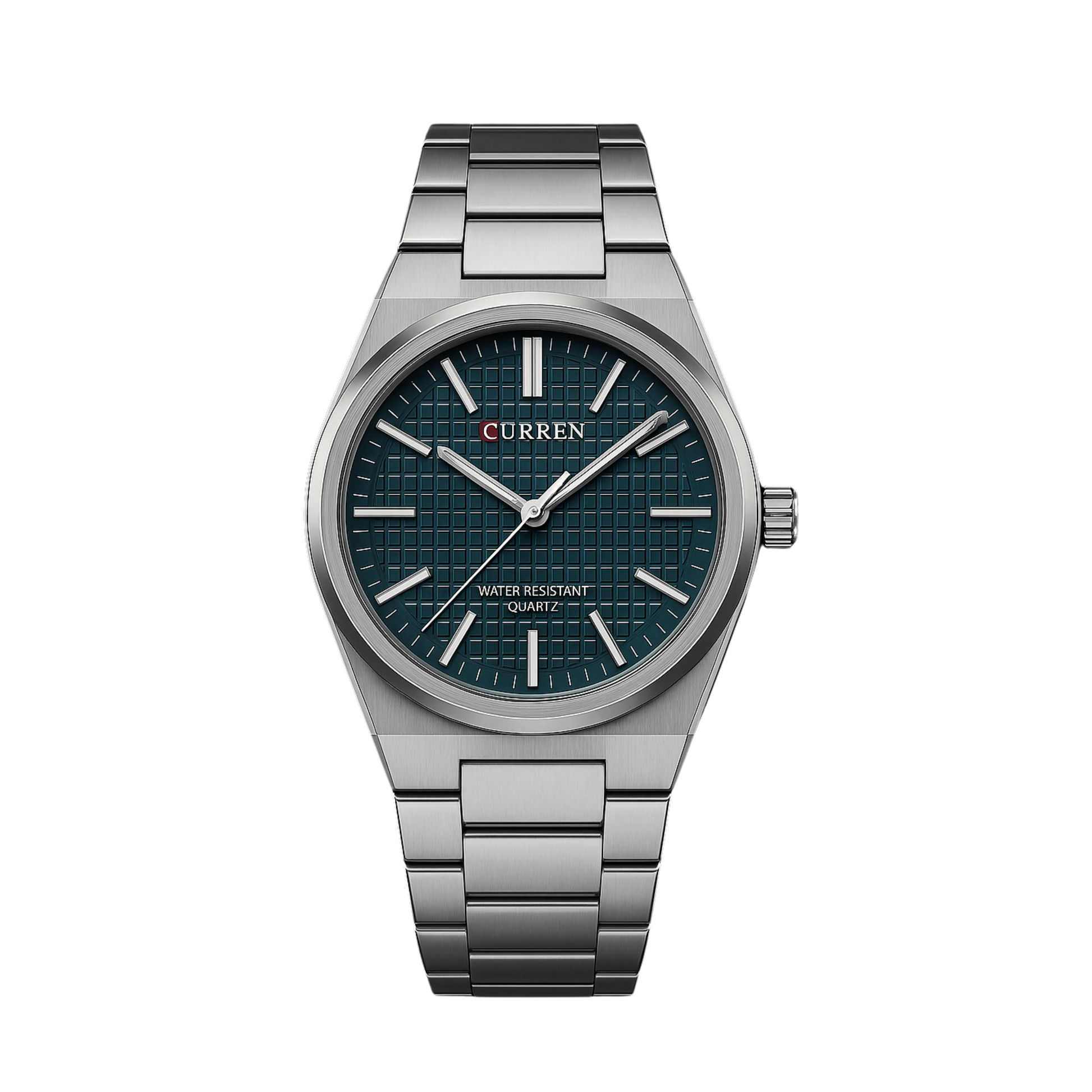 Curren M:8439 Silver-Blue Dial Silver Steel Chain Analog Quartz Men's Watch